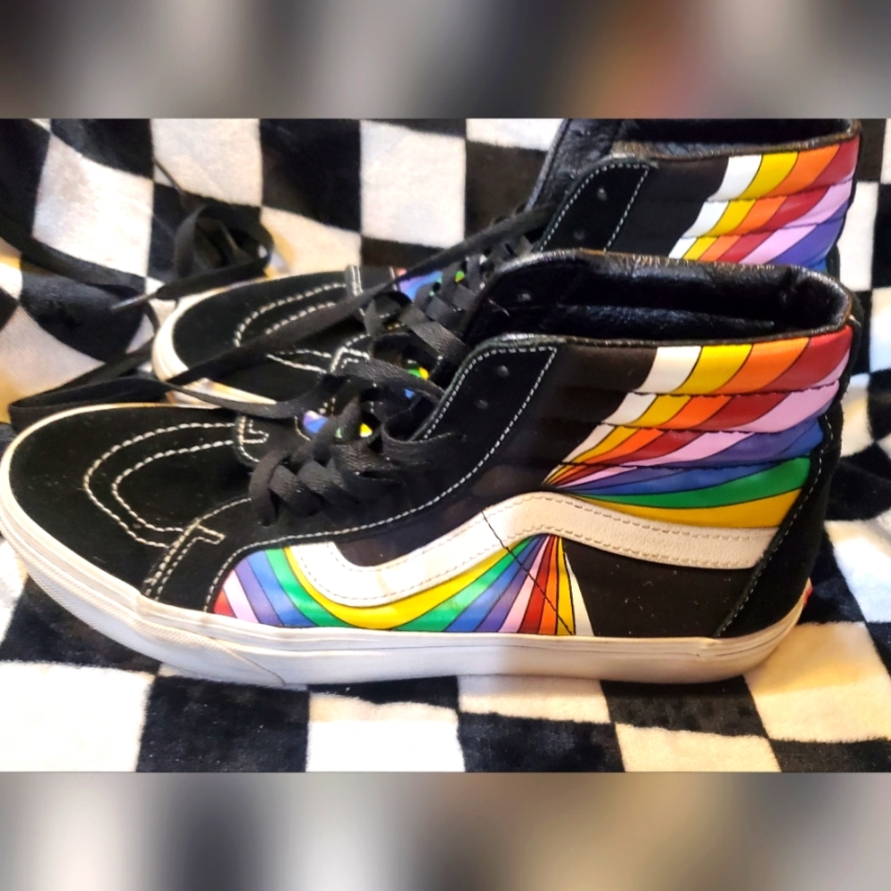 Vans Black and Rainbow   Man High-Top Sneakers